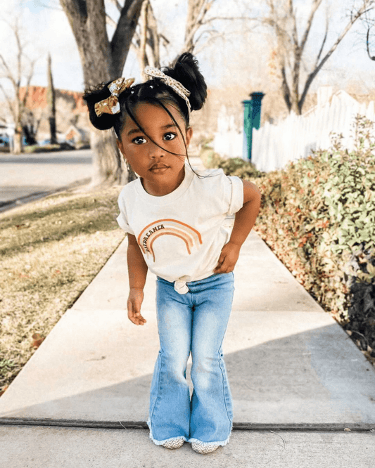 Bailey's Blossoms- Sophie Denim Bell Bottoms- Light Wash